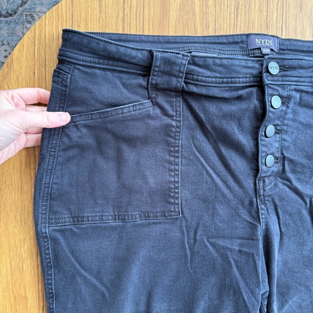 NYDJ Black Cropped Cutoff Button Fly Jeans – 20W - Picture 5 of 7